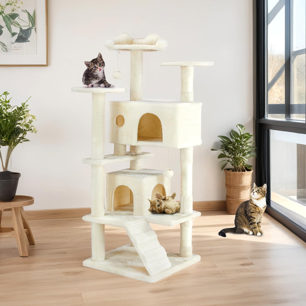 54-inch Cat Tree Tower with Scratching Posts C5837