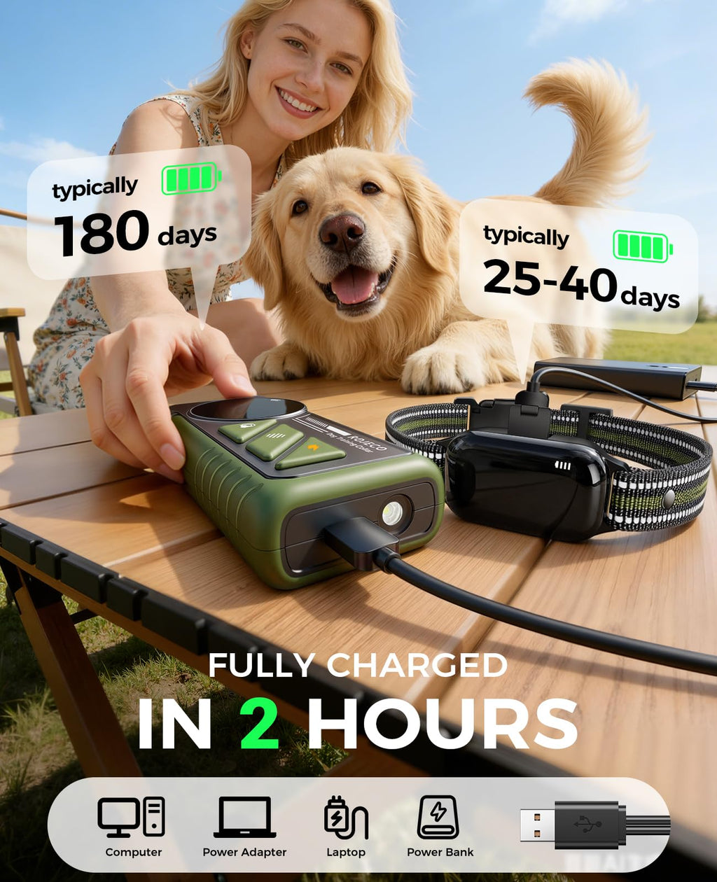 2-in-1 Dog Shock Collar & Bark Collar K1822