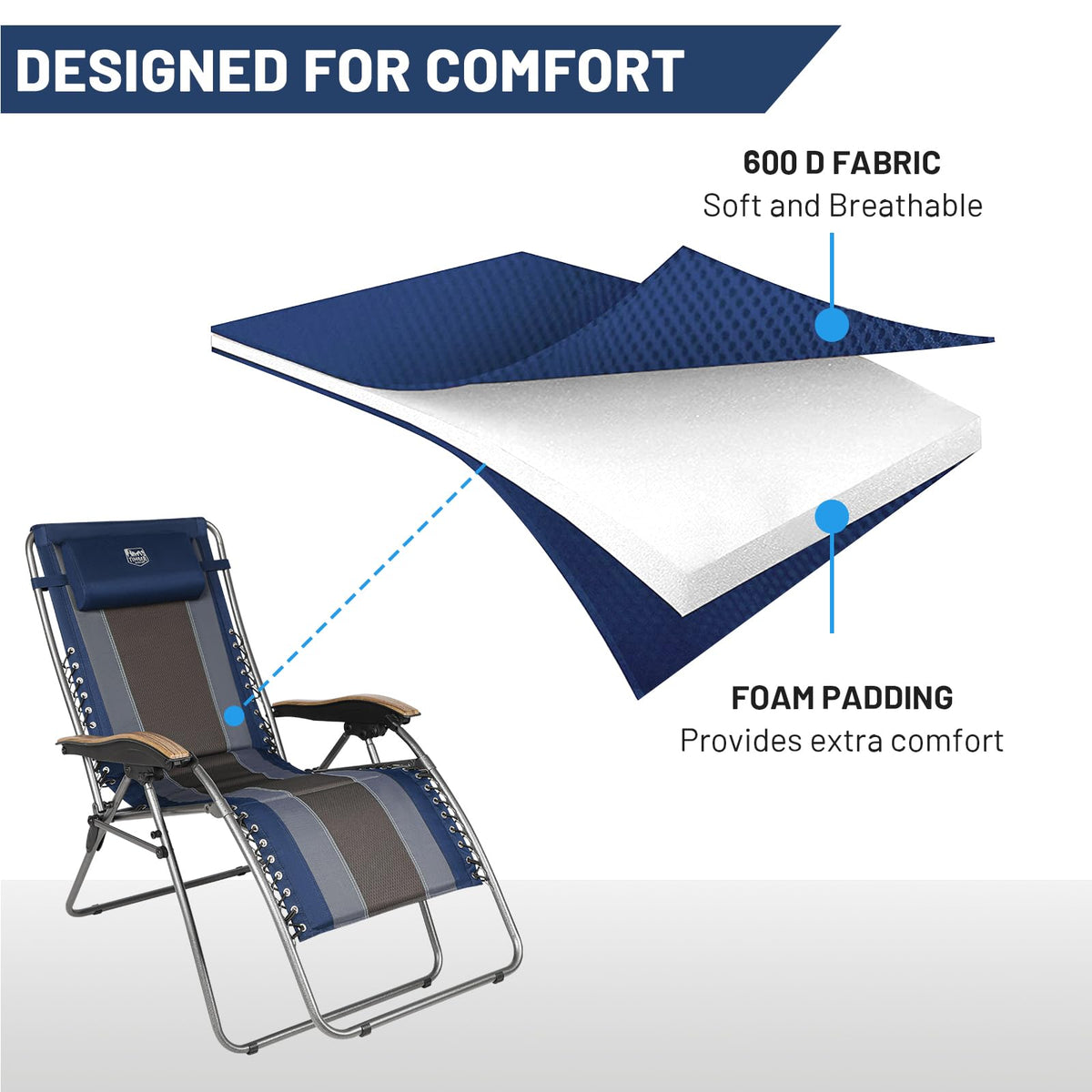 Oversized Zero Gravity Padded Reclining Lounge Chair with Cup Holder 350 lbs A852297