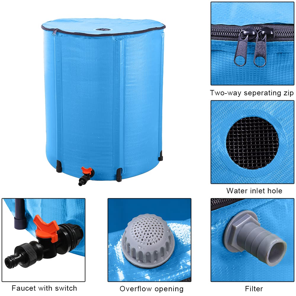 50 Gallon Blue Collapsible Rain Barrel H226
