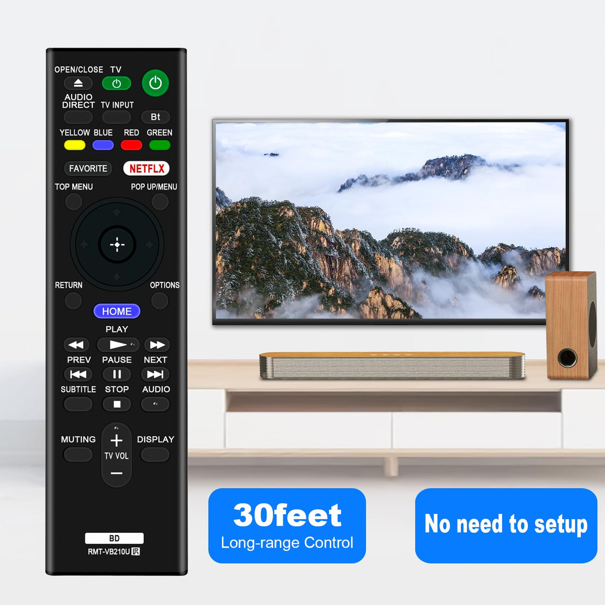 Replace Remote Control for Sony 4K Ultra HD Blu-ray Player D308191