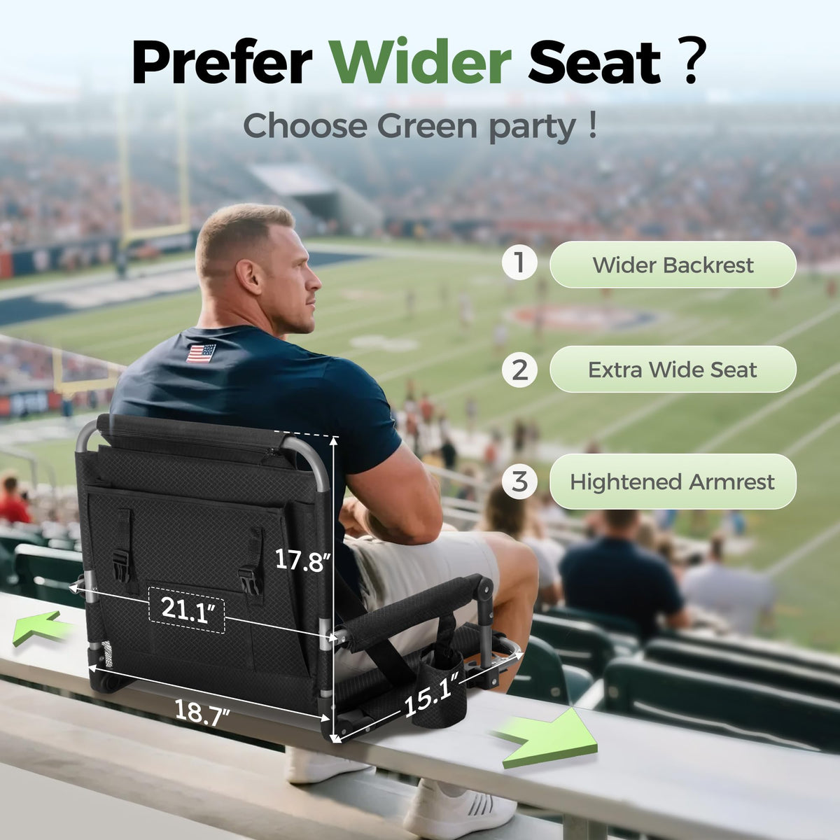 Portable Bleacher Chairs with Cushion U1220