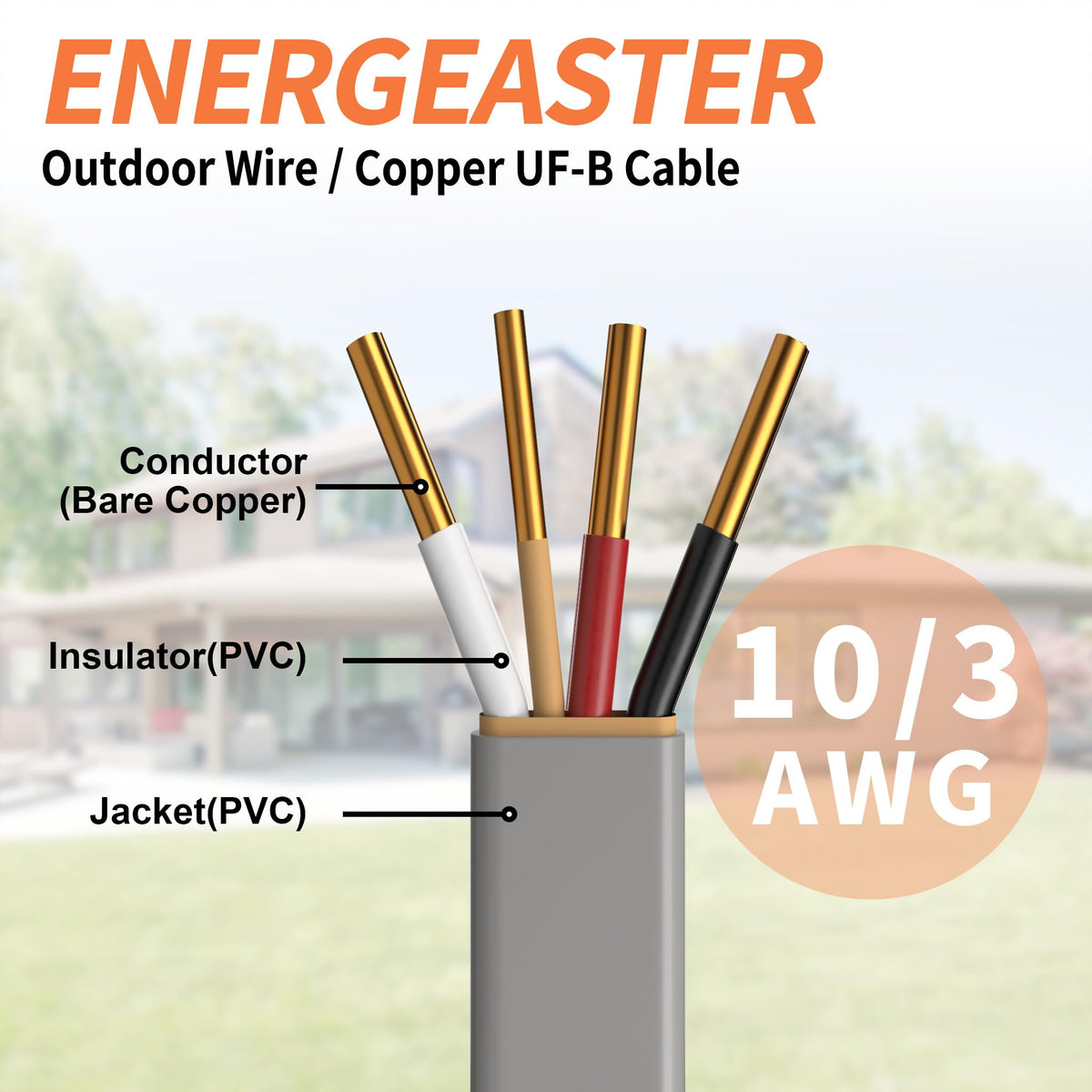 10/3 UF-B 100FT Underground Feeder Cable C152