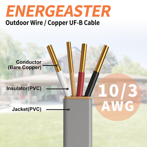10/3 UF-B 100FT Underground Feeder Cable C152
