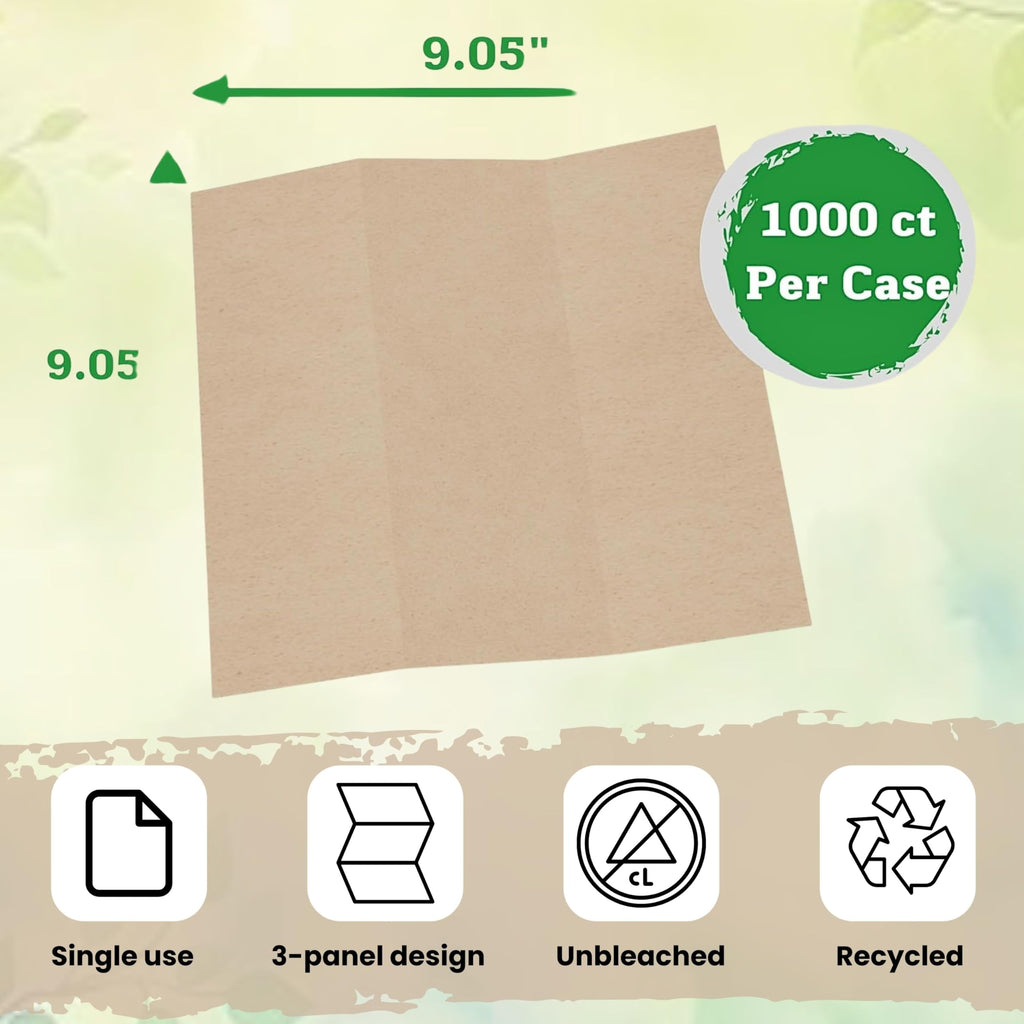 Brown Unbleached Z-Fold Paper Towels 1000ct K939217