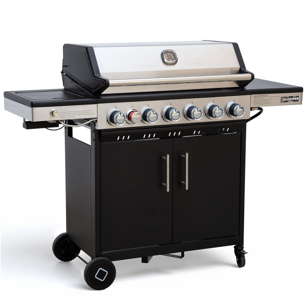 6-Burner Propane Gas Grill with Infrared Sear Side Burner D996