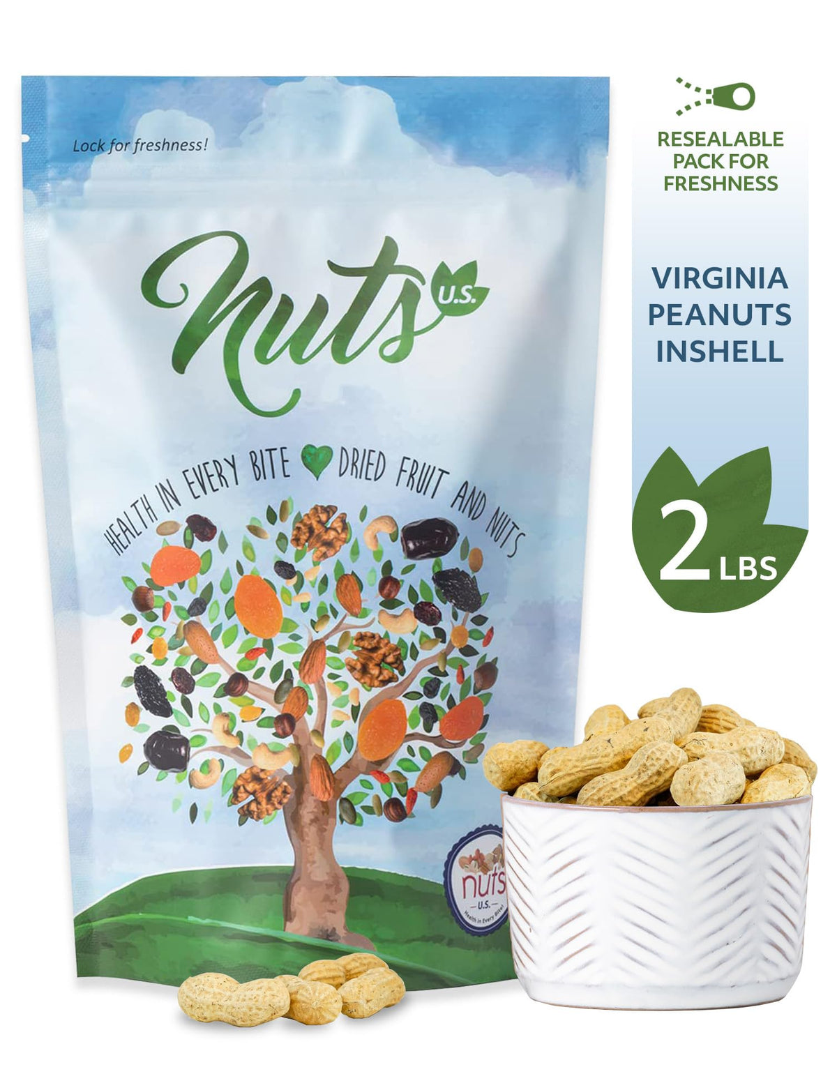 Whole In Shell Unsalted Peanuts 2 LBS Y6982