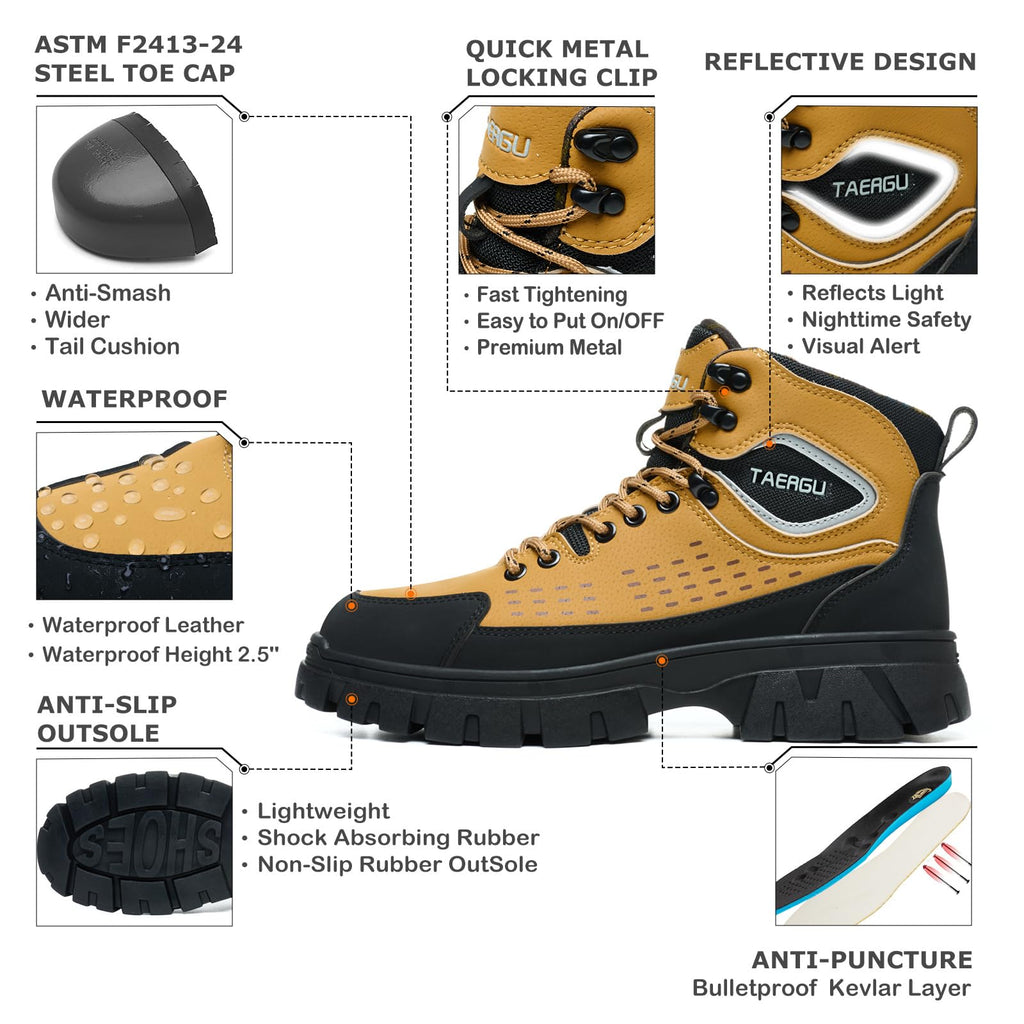 Steel Toe Work Boots 6" Waterproof H248