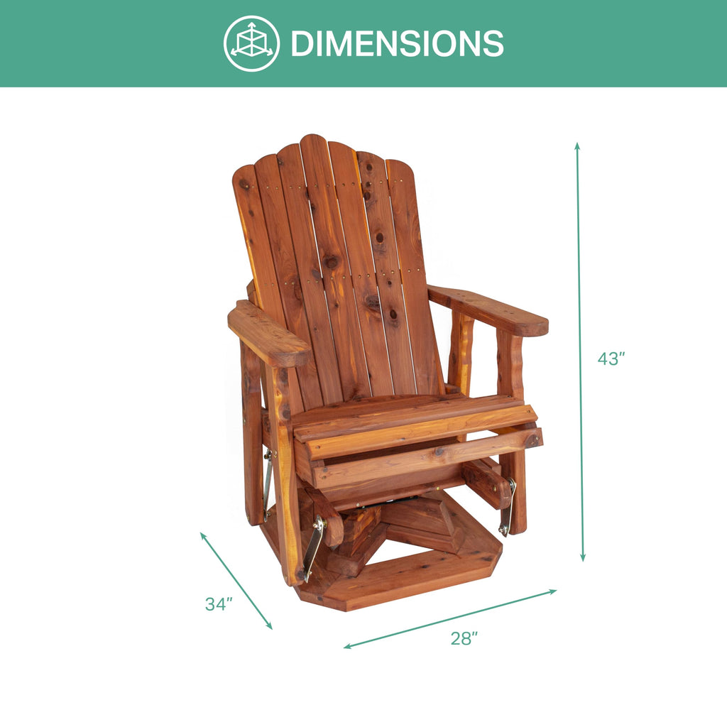 23" Cedar Adirondack Swivel Glider B348795
