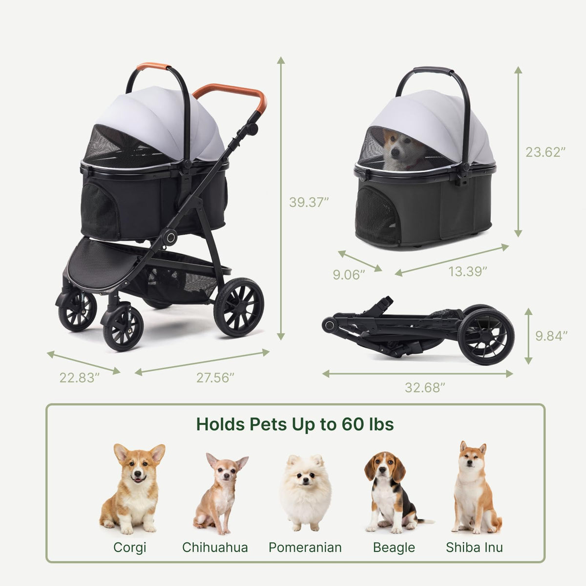 3-in-1 Dog Stroller D75450