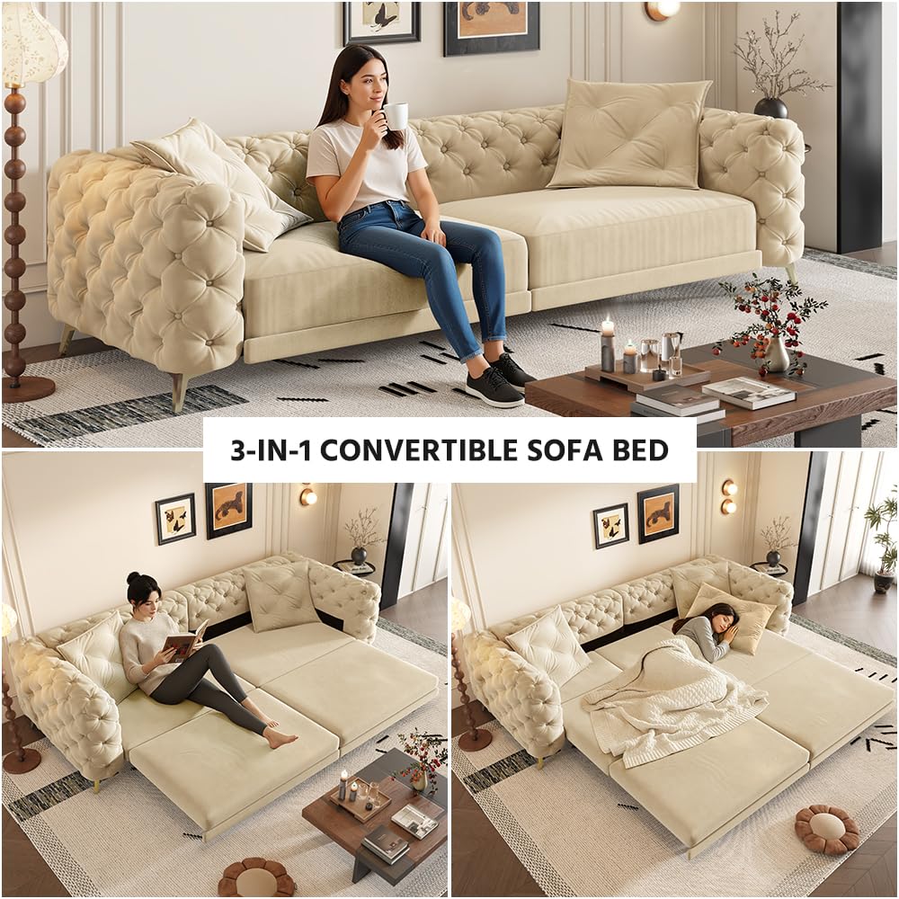 King Size Velvet Sleeper Sofa Bed J131598