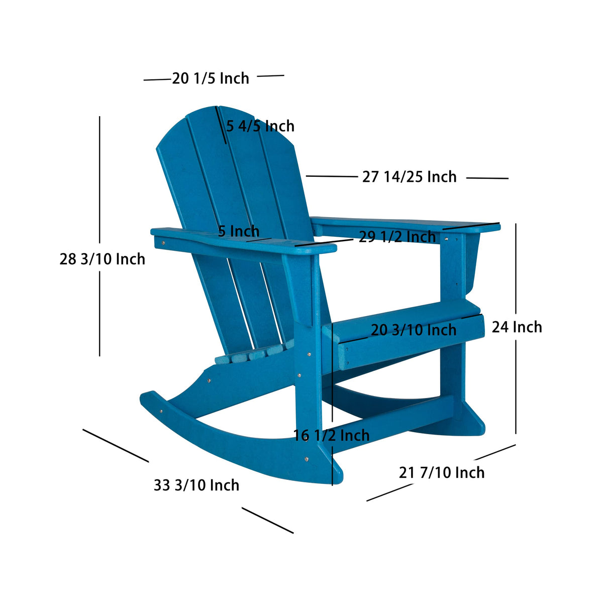 Pacific Blue Poly Adirondack Chair K208