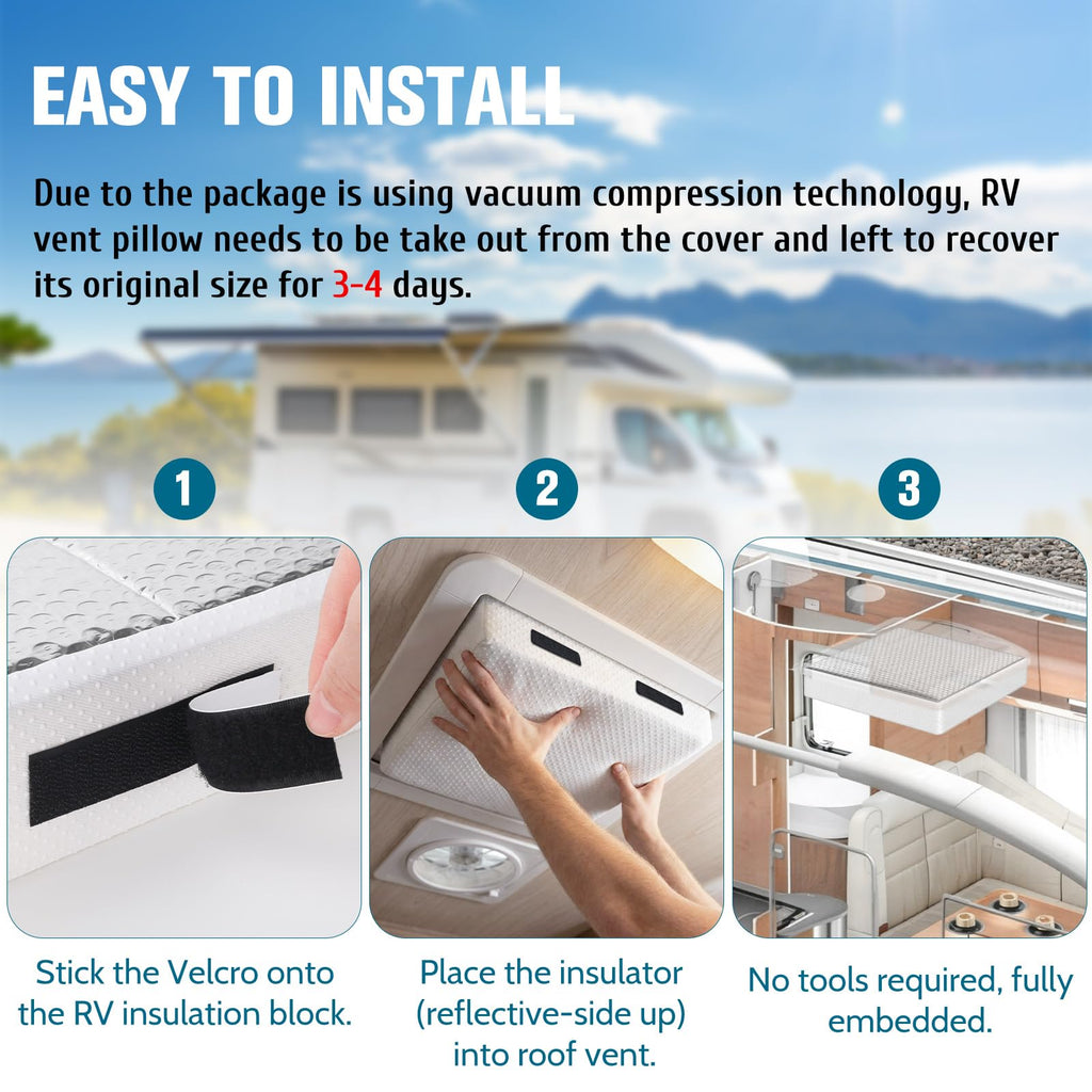 14"x14"x2.8" 2 Pcs RV Vent Insulator D4716