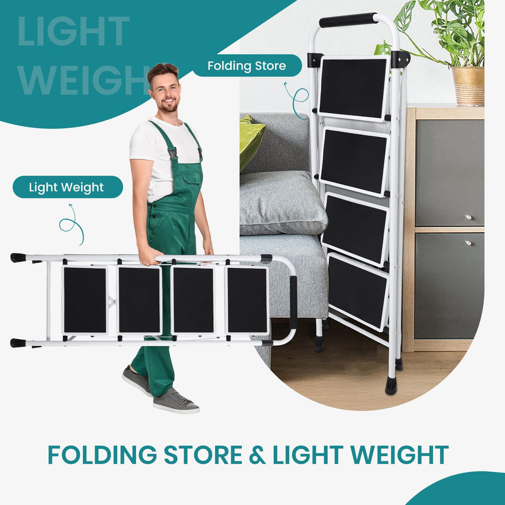 4 Step Foldable Step Stool with Anti-Slip Pedal J996