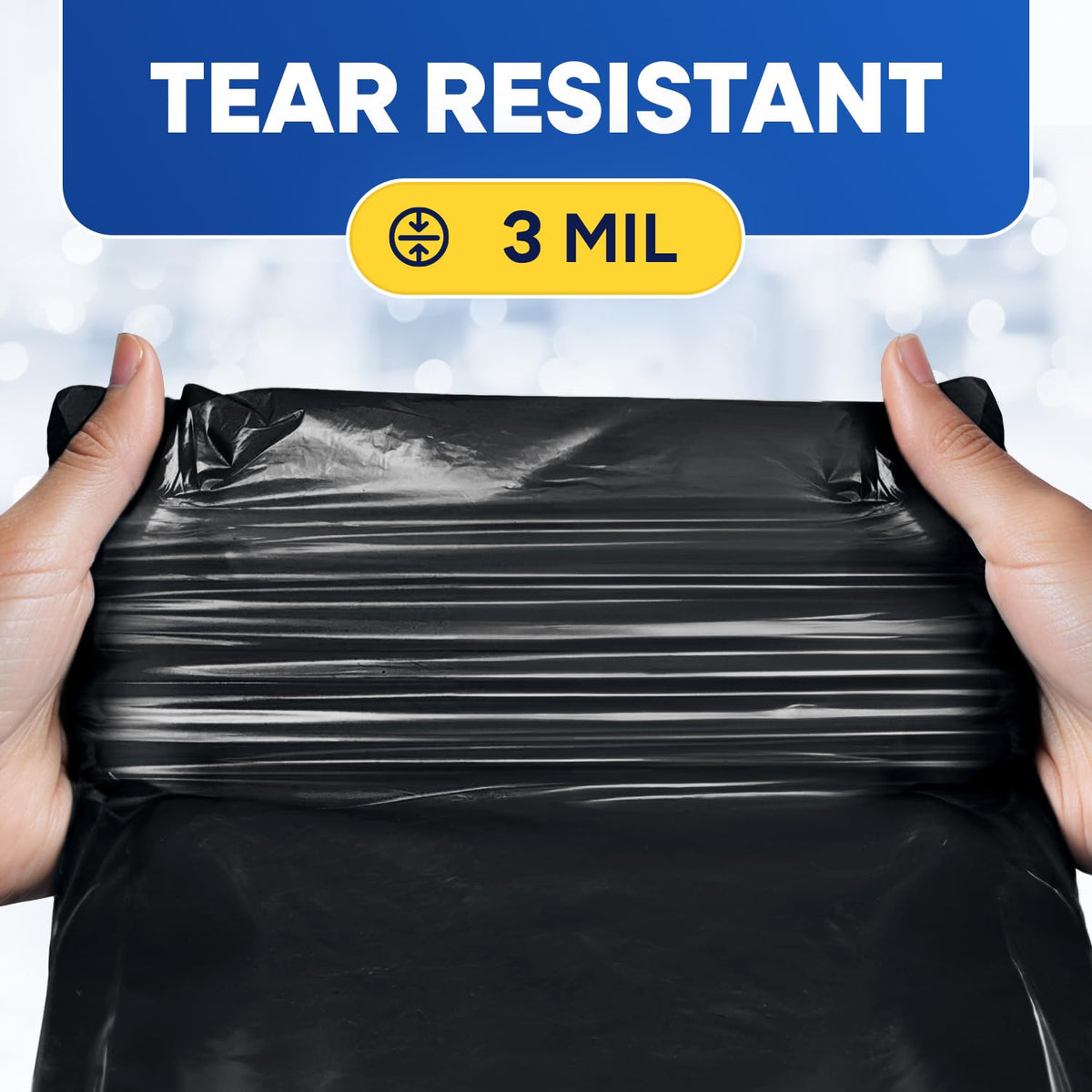 Black 42 Gallon 3 Mil Plastic Contractor Bags Pack of 20 W113