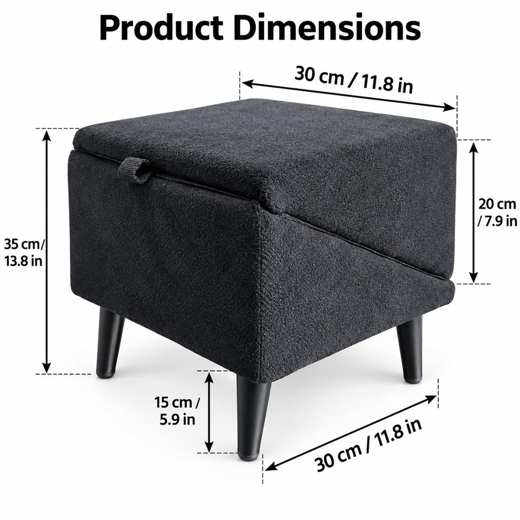 Foldable Dog Stairs Ottoman 2 in 1 Pet Steps with Storage B205159