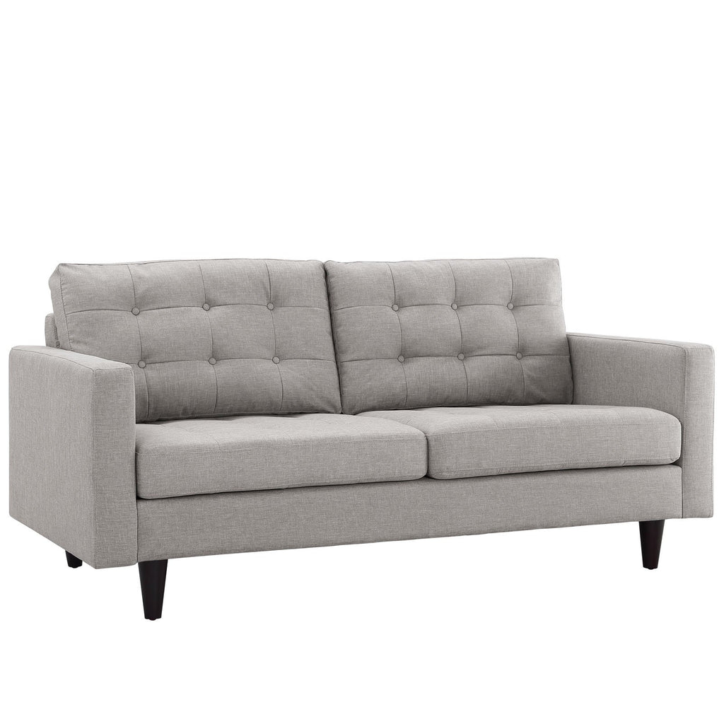 Light Gray Upholstered Fabric Loveseat K1639