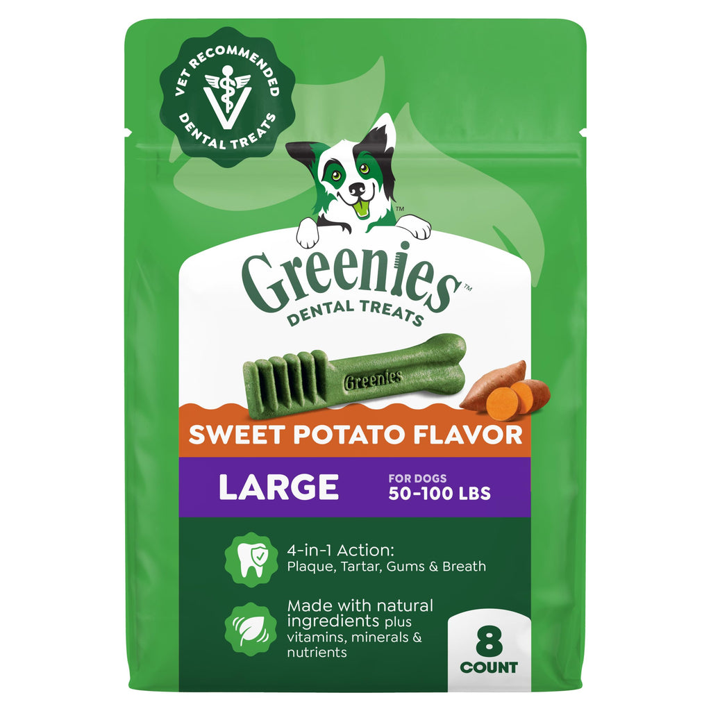 Large Natural Dental Dog Treats Sweet Potato Flavor 8 Count C905048