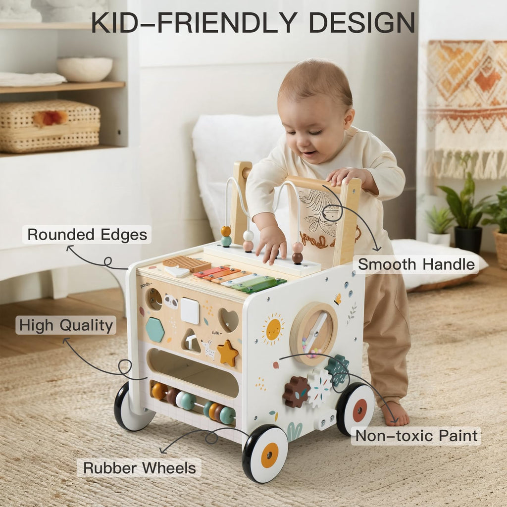 Wooden Baby Walker Activity Cube Push Walker U998354