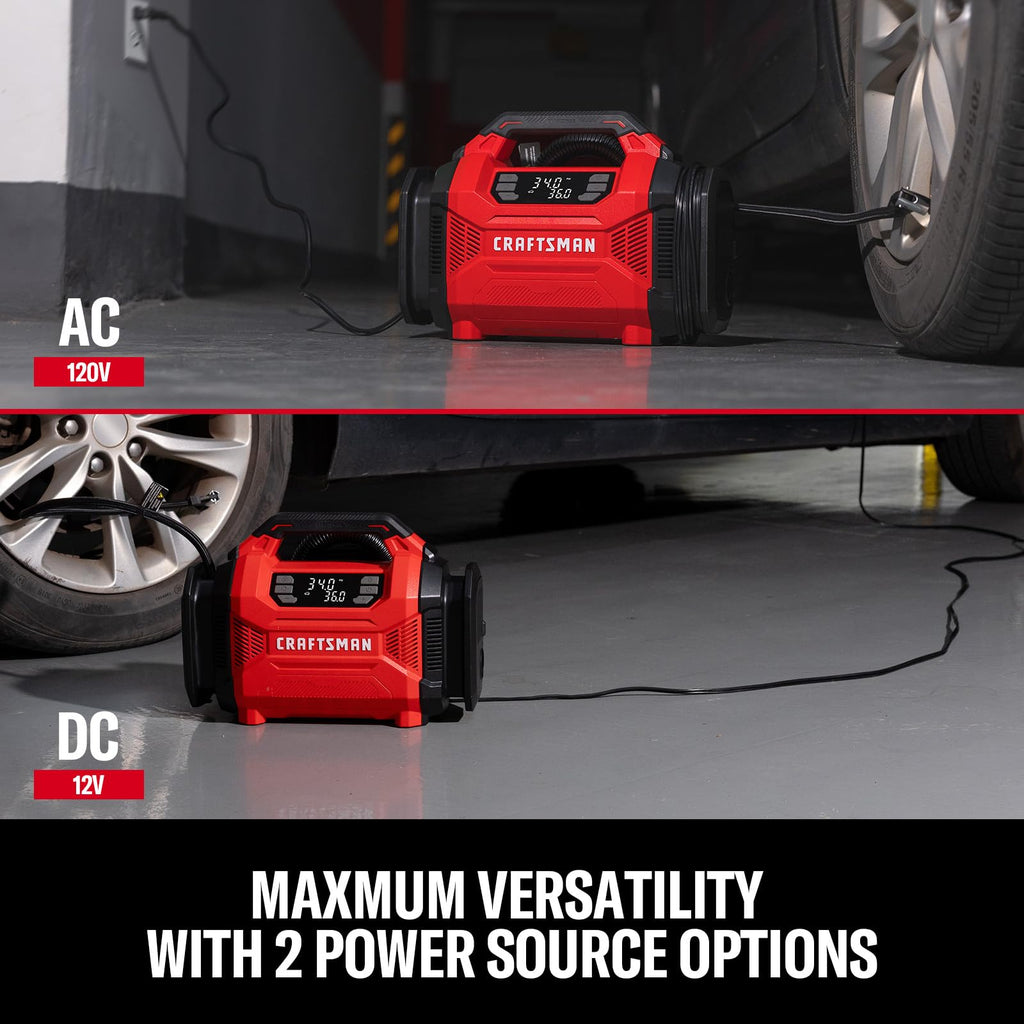 Dual Power Tire Inflator with Digital Gauge K6116