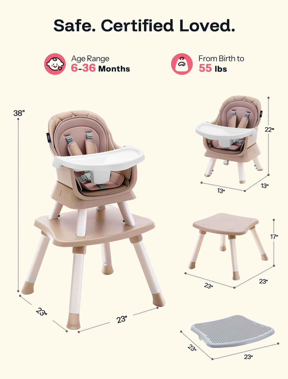 8-in-1 Convertible Baby High Chair J551092