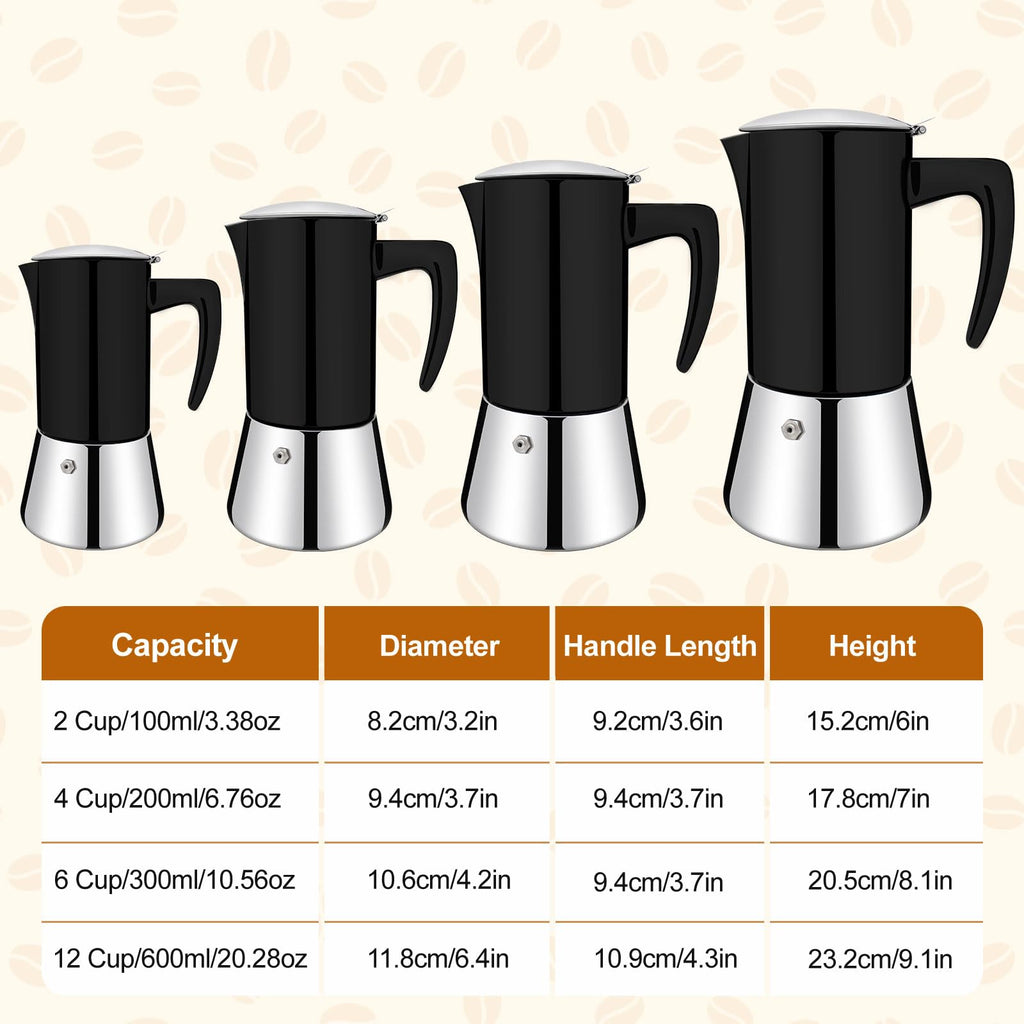12 Cup Thickened 304 Stainless Steel Moka Pot A522