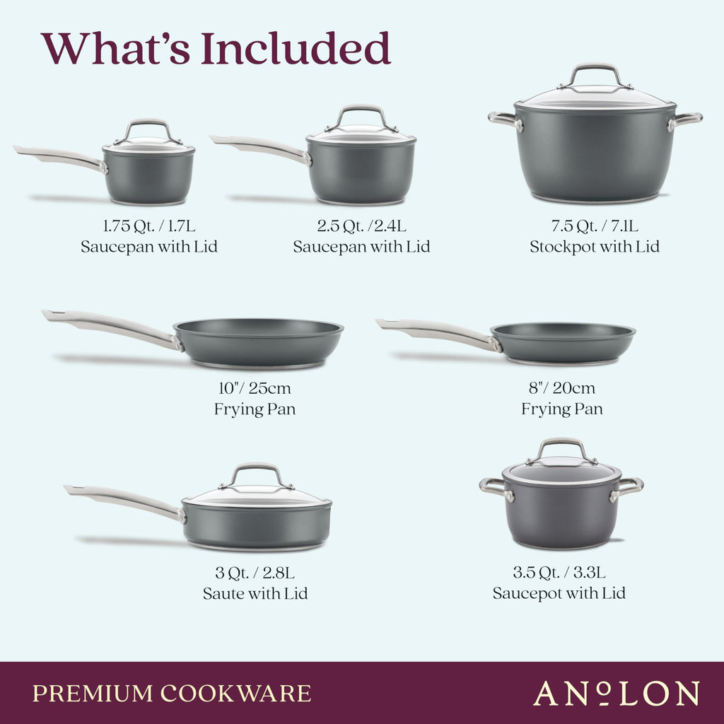 12 Piece Hard Anodized Nonstick Induction Cookware Set D368