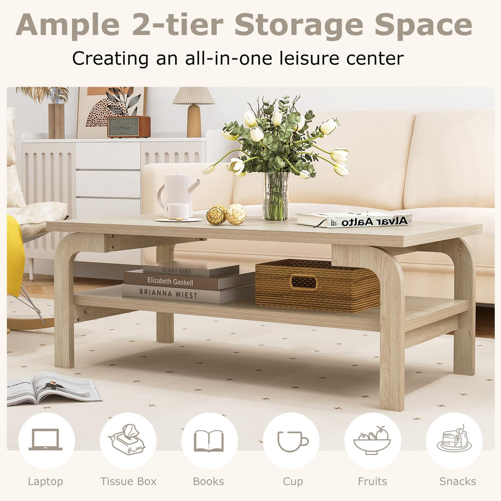 2-Tier Coffee Table with Storage R869698
