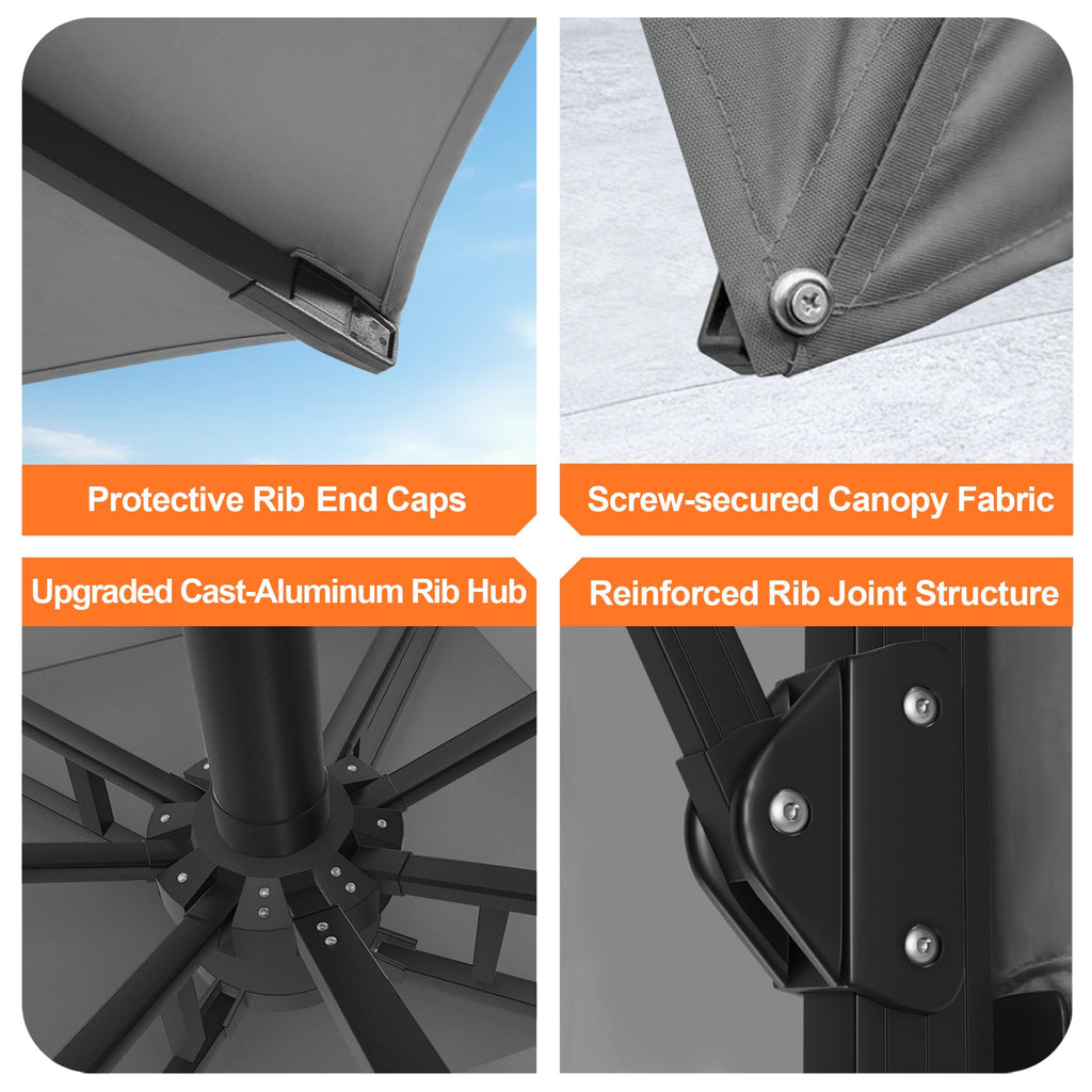 10' X 10' Cantilever Umbrella with LED Lights Z91460
