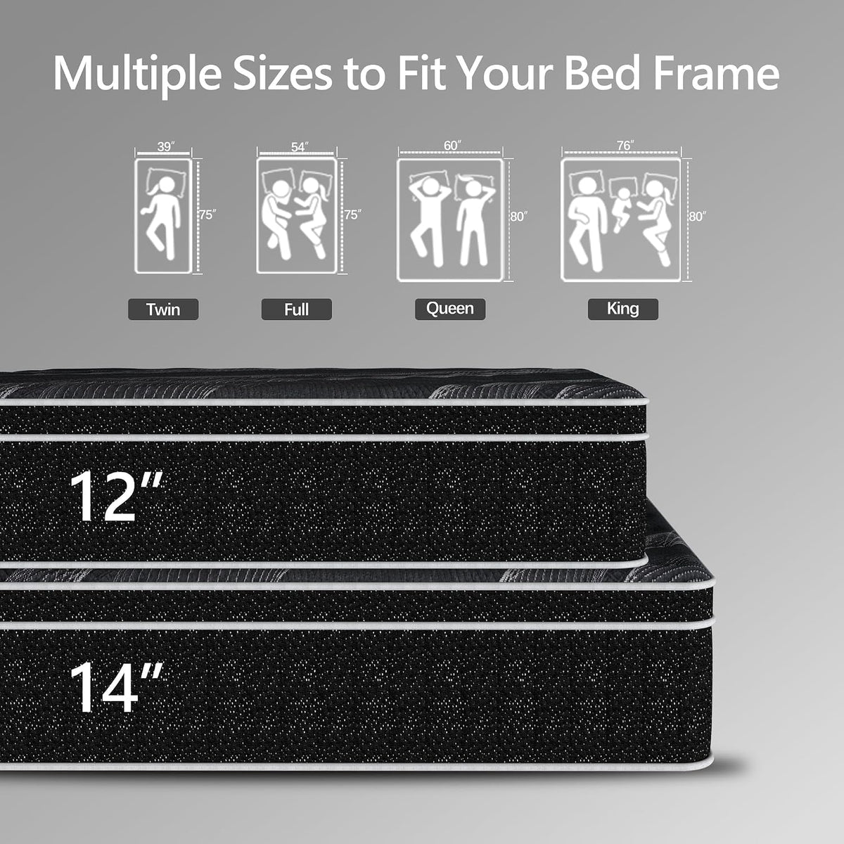 Full Size 12 inch Hybrid Memory Foam Mattress X8170