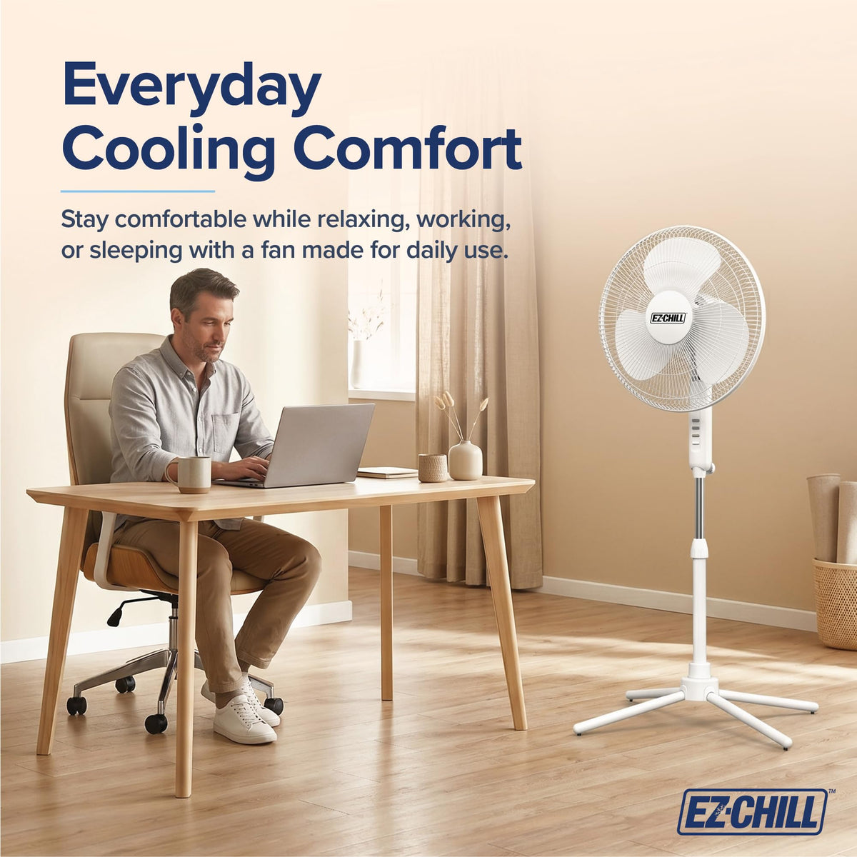 16" Oscillating Pedestal Fan White Y908