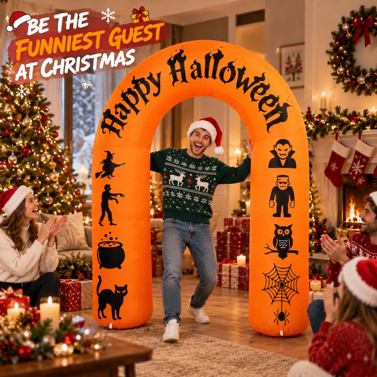 8FT Halloween Inflatable Arch with LED Lights D703900