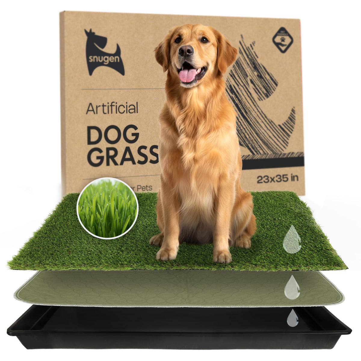 23”x35” Artificial Grass Dog Potty Pad with Tray S247846