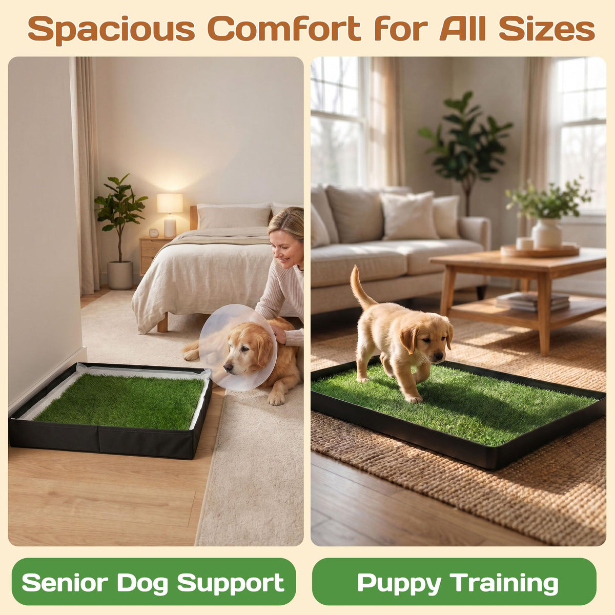 Dog Grass Pad with Tray 32"x22" with 8pc Pee Pads K2546
