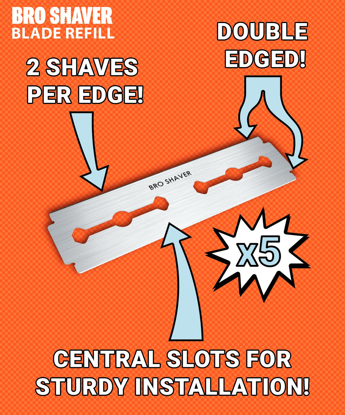 Double-Edge Back Hair Shaver Razor Blades K210605
