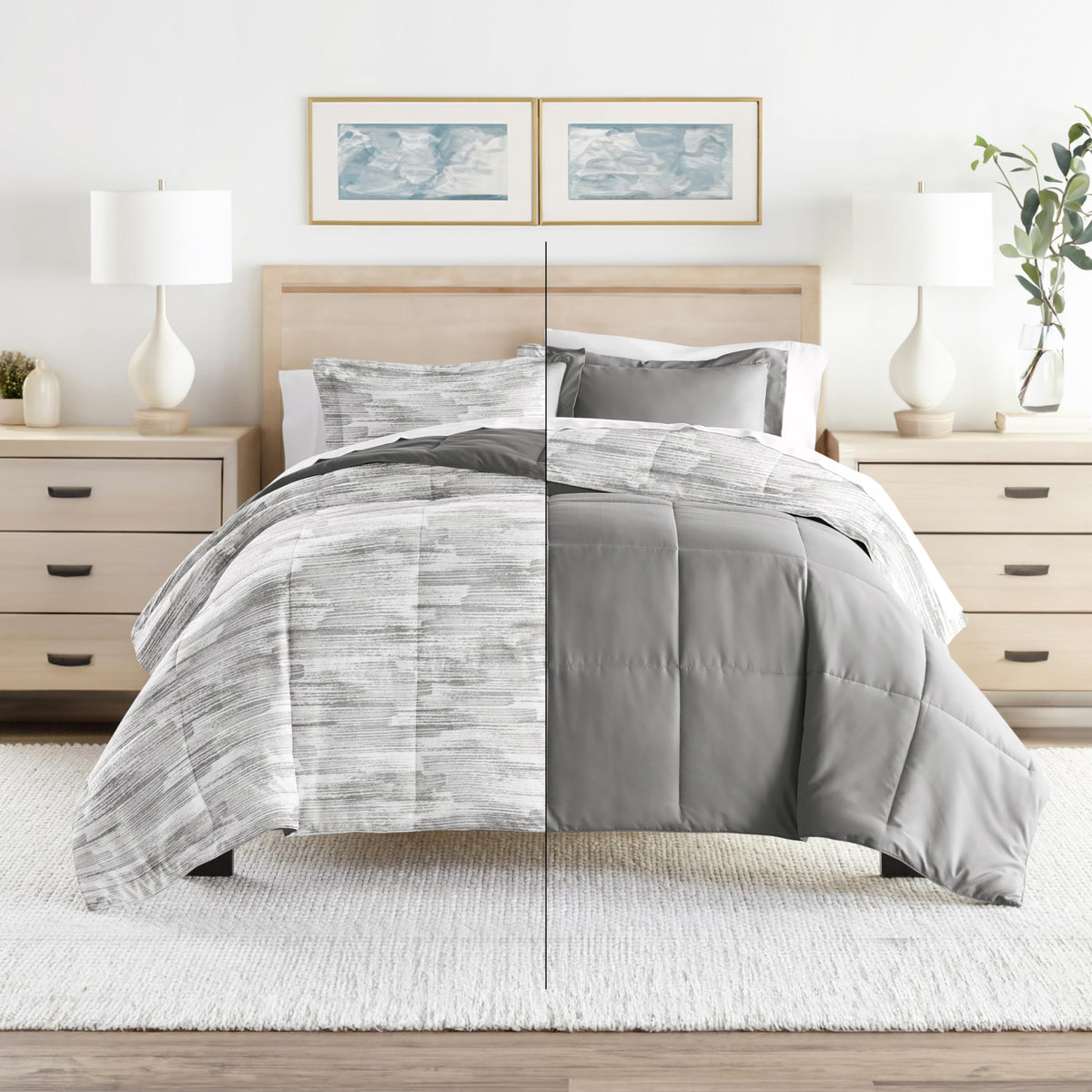 Reversible King Size 3 Piece Comforter Set J53095