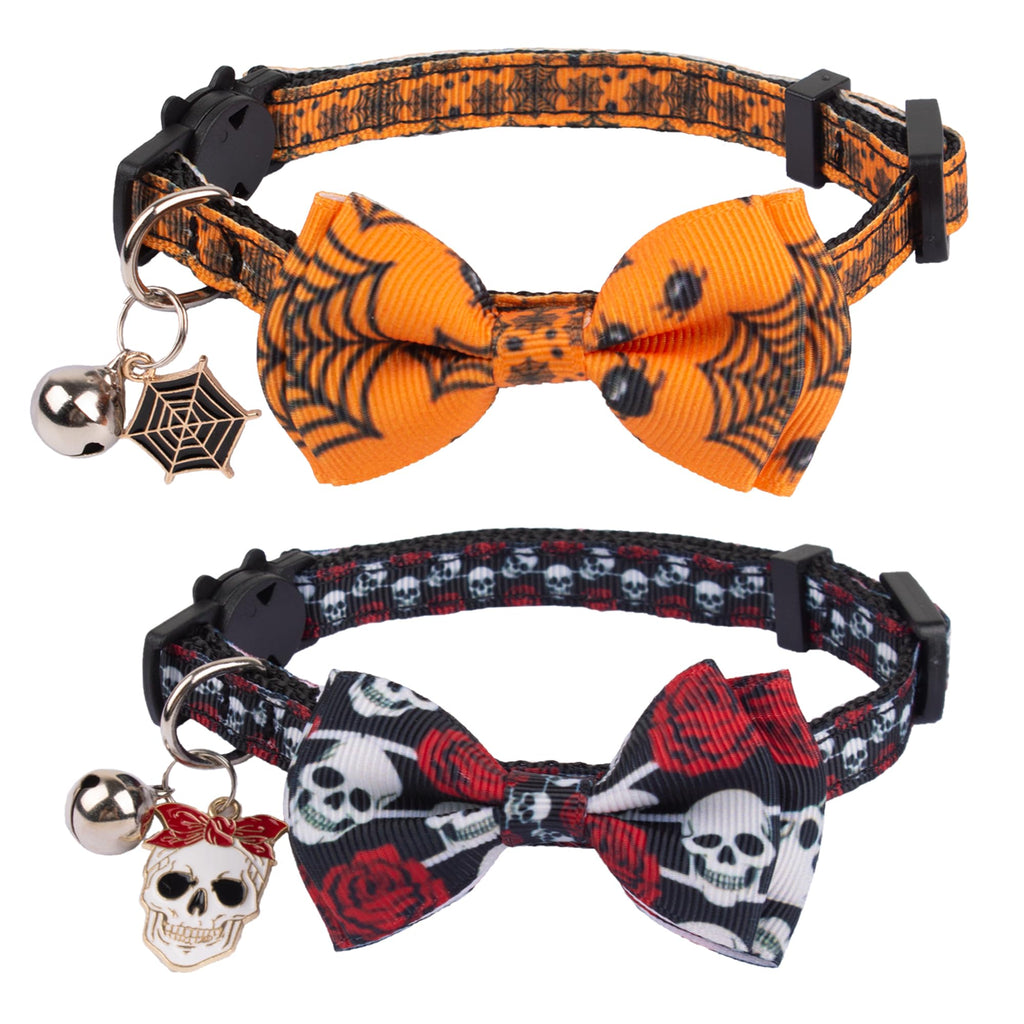 Halloween Cat Collar with Bow Bell H18038
