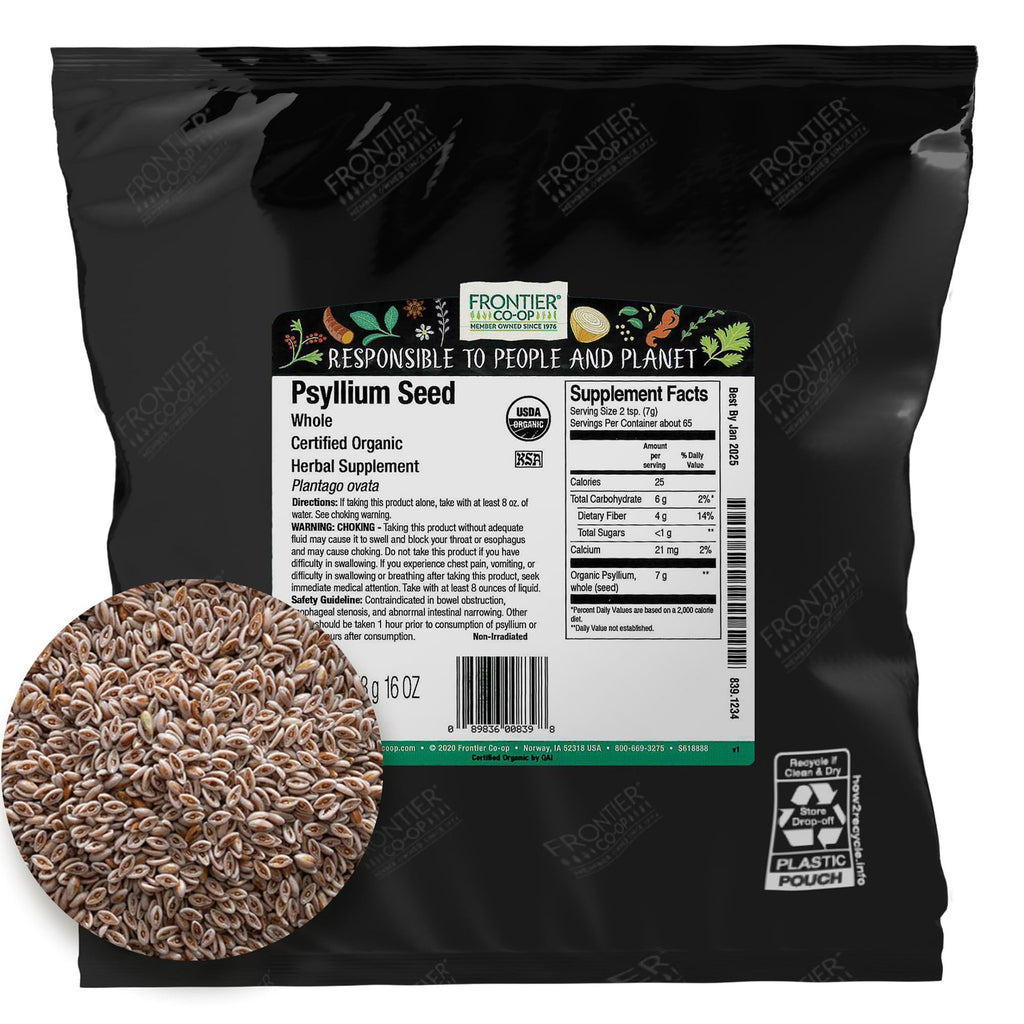 Organic Whole Psyllium Seed 1lb J19444