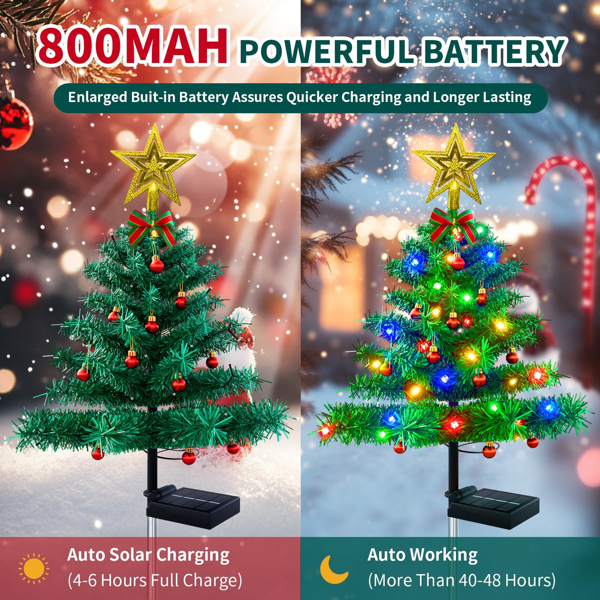 Solar Outdoor Christmas Tree Lights T51639