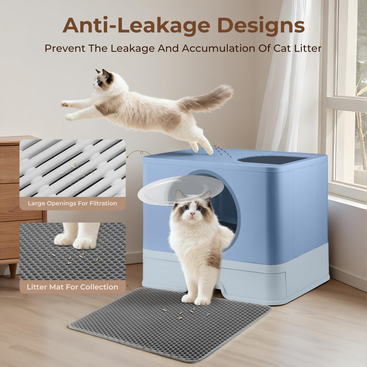XXXL Stainless Steel Litter Box with Lid Q333