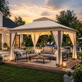 12x12 Pop Up Gazebo Canopy Tent with Mosquito Netting, Khaki N81086