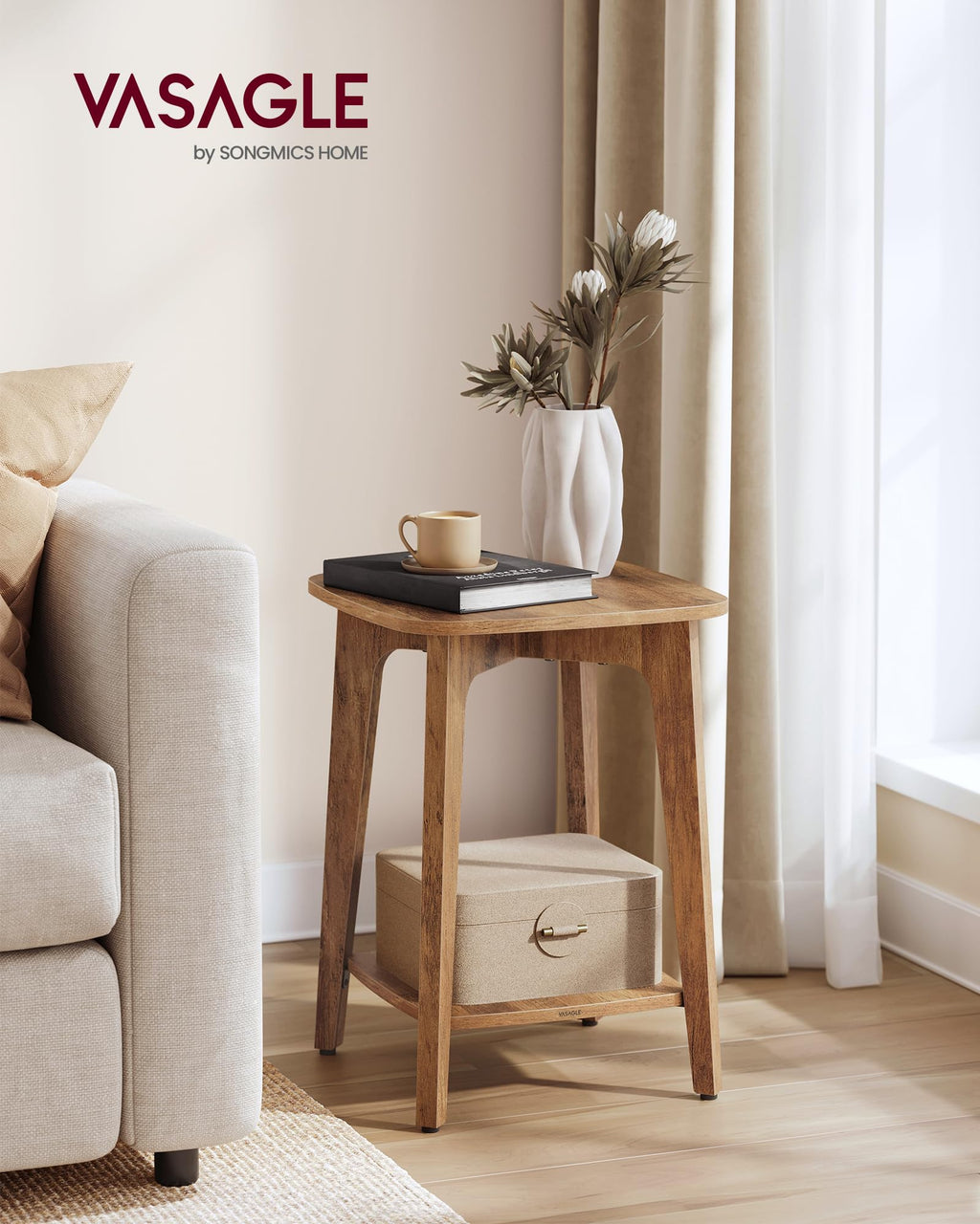 2-Tier Small Square Side Table Set of 2 W8979