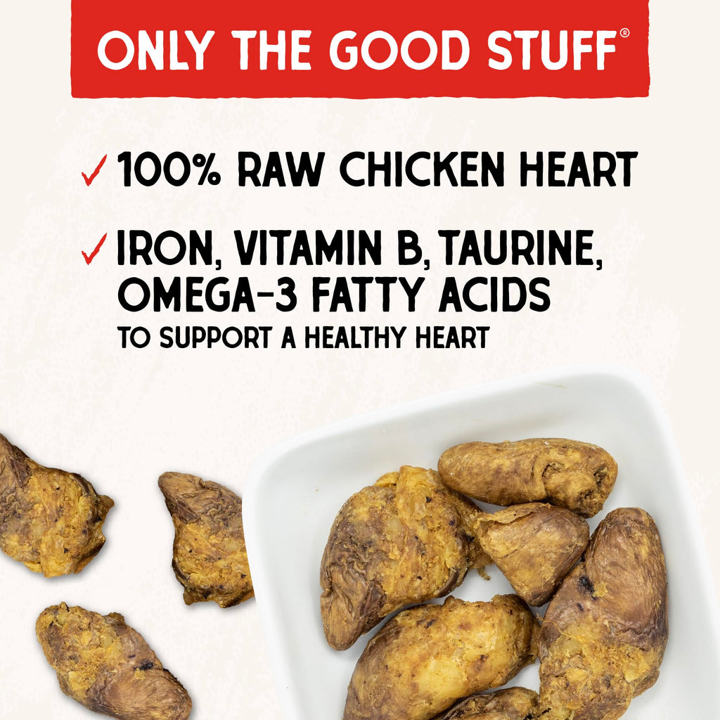 Freeze-Dried Raw Chicken Heart Dog Treats 11oz Bag V652921
