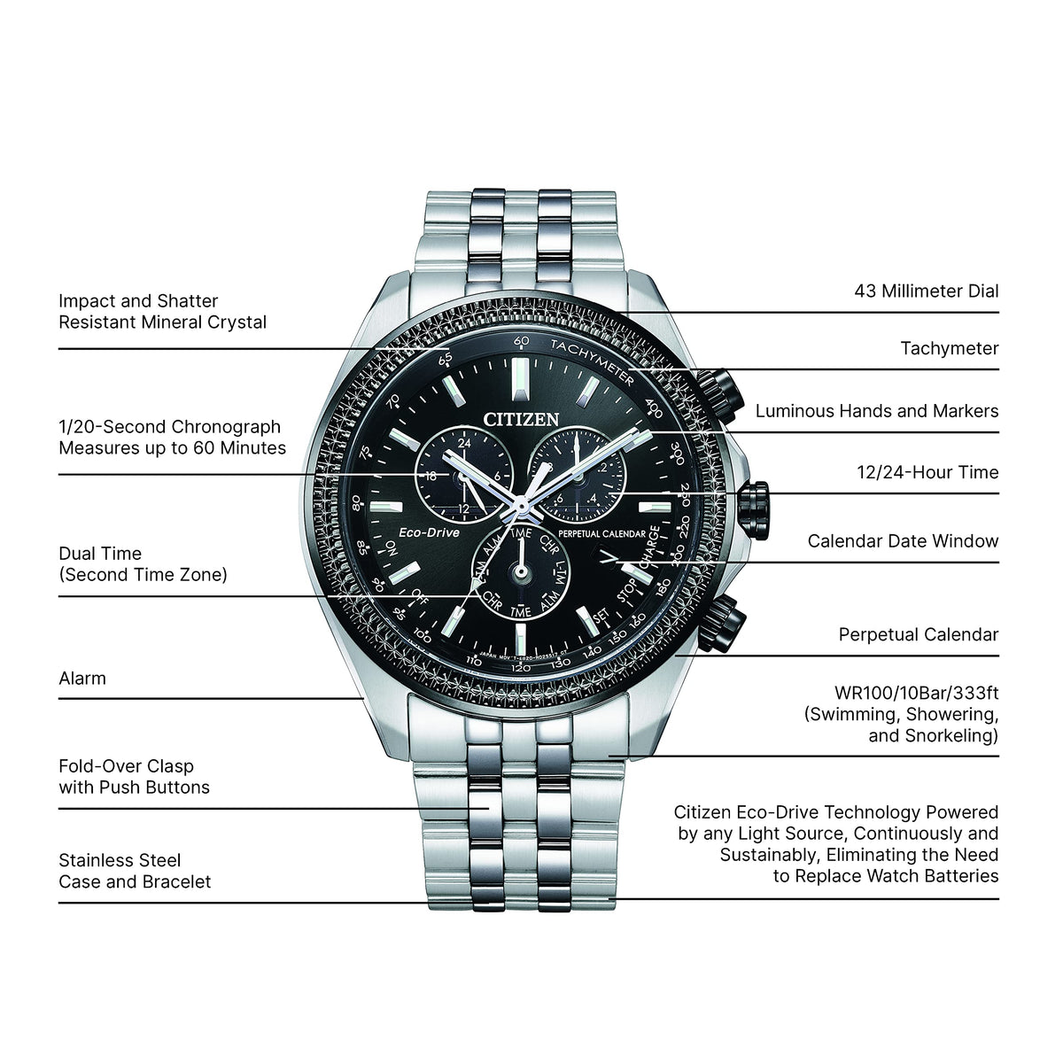 Men's Stainless Steel Chronograph Watch L86798