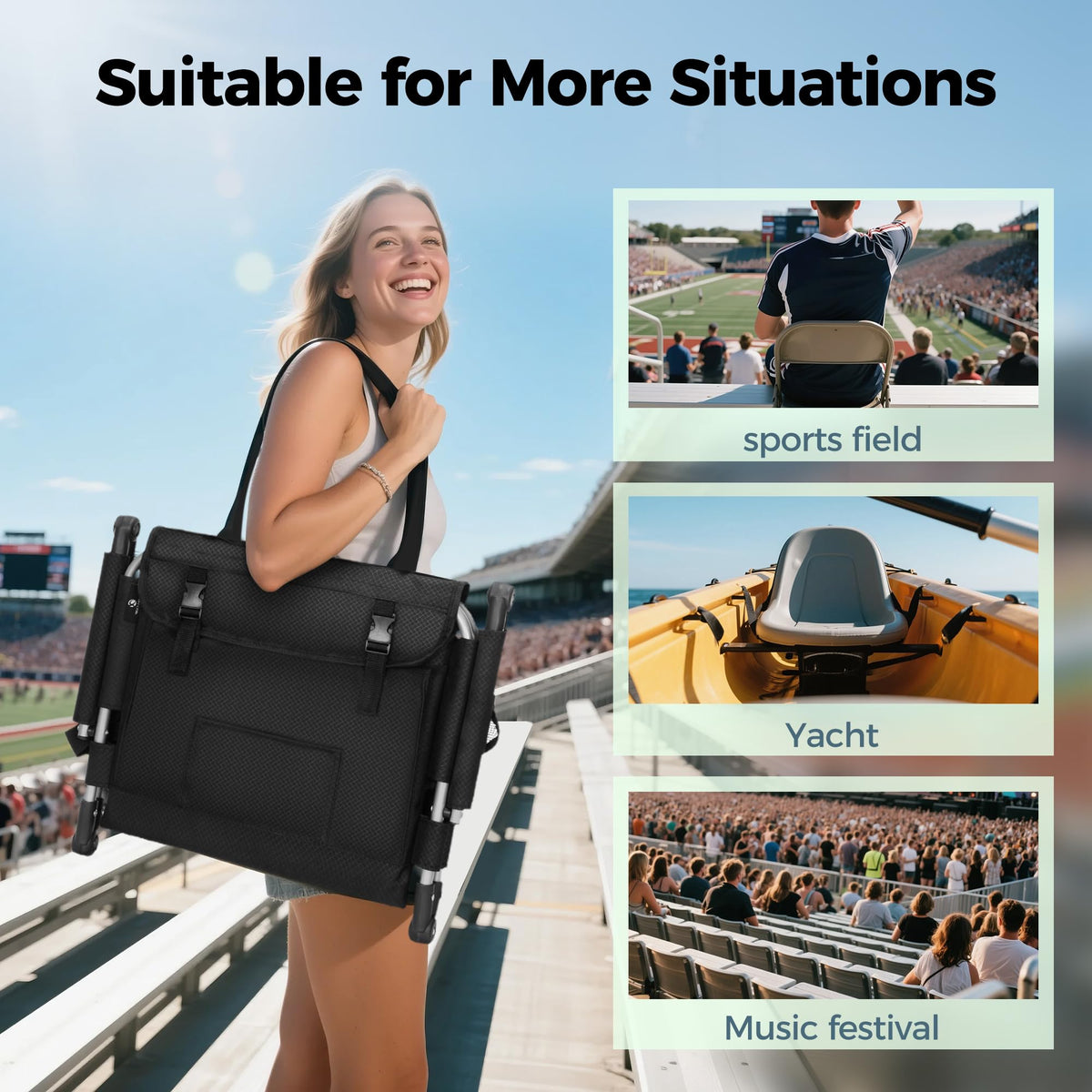 Portable Bleacher Chairs with Cushion U1220