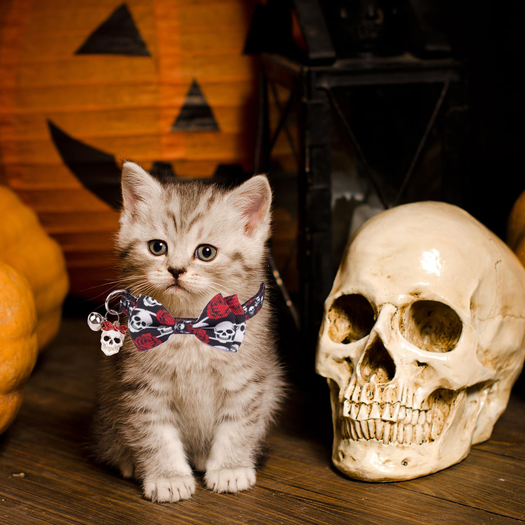 Halloween Cat Collar with Bow Bell H18038