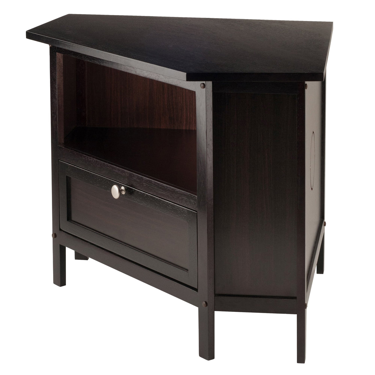 Compact Espresso Corner TV Stand B630