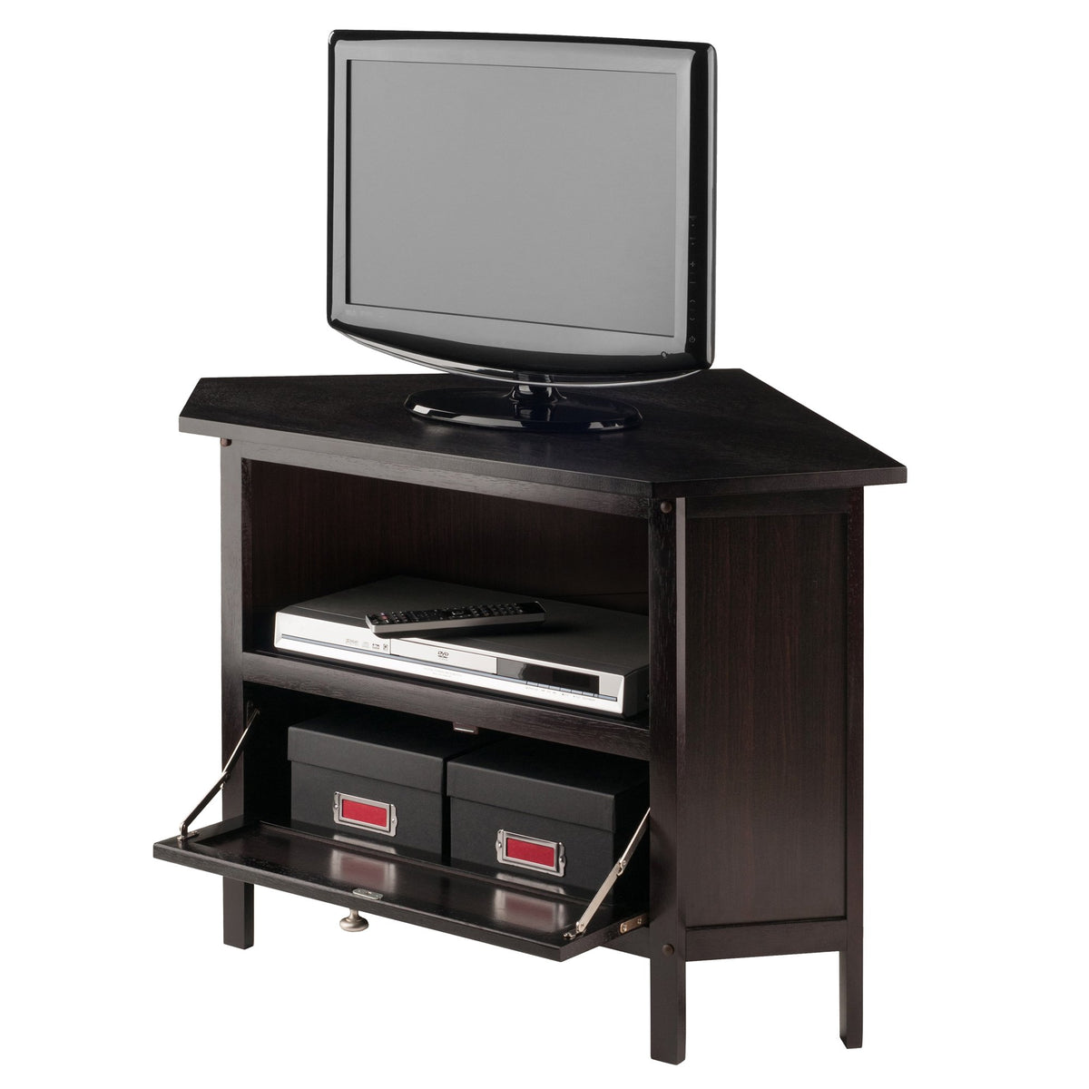 Compact Espresso Corner TV Stand B630