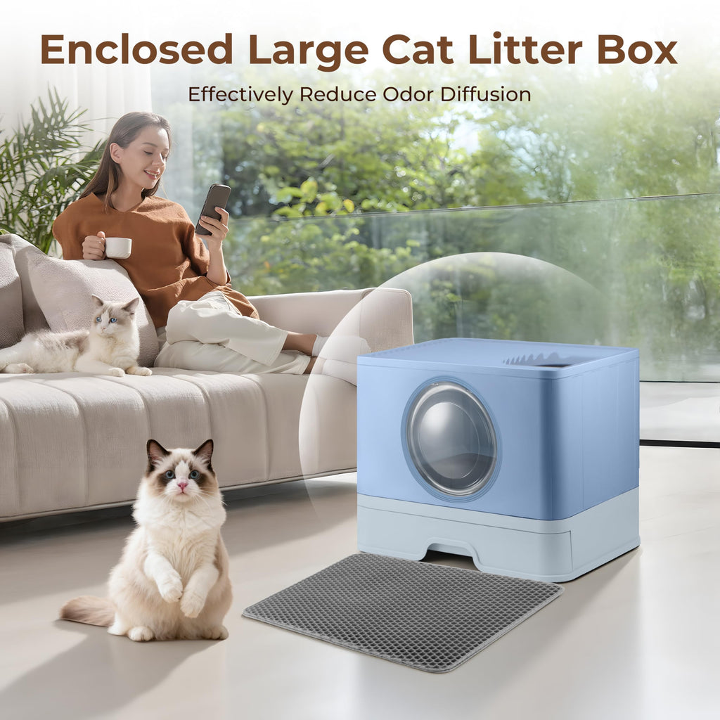 XXXL Stainless Steel Litter Box with Lid Q333