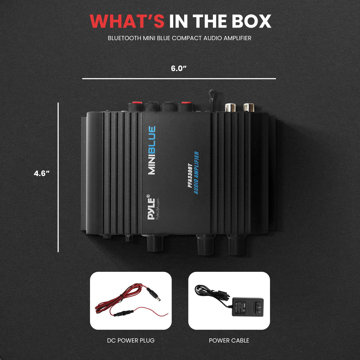 90W Dual Channel Mini Portable Power Stereo Sound Receiver H66745